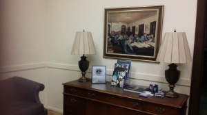This painting by Alicia Rhett hangs in the presidents' office at The Citadel. (Rains photo)
